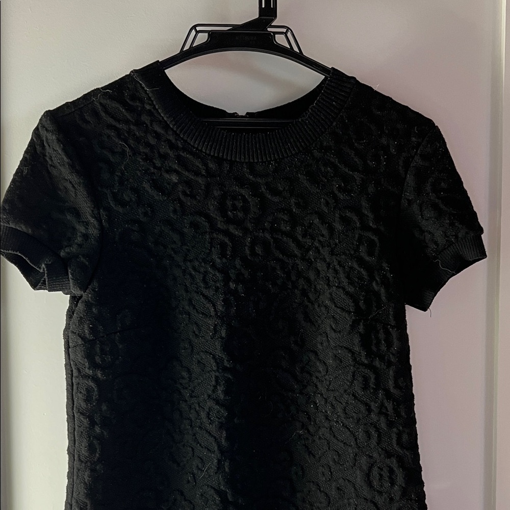 ZARA Woman Black Textured Knit Short-Sleeve Mini Dress – Size XS - Picture 3 of 5